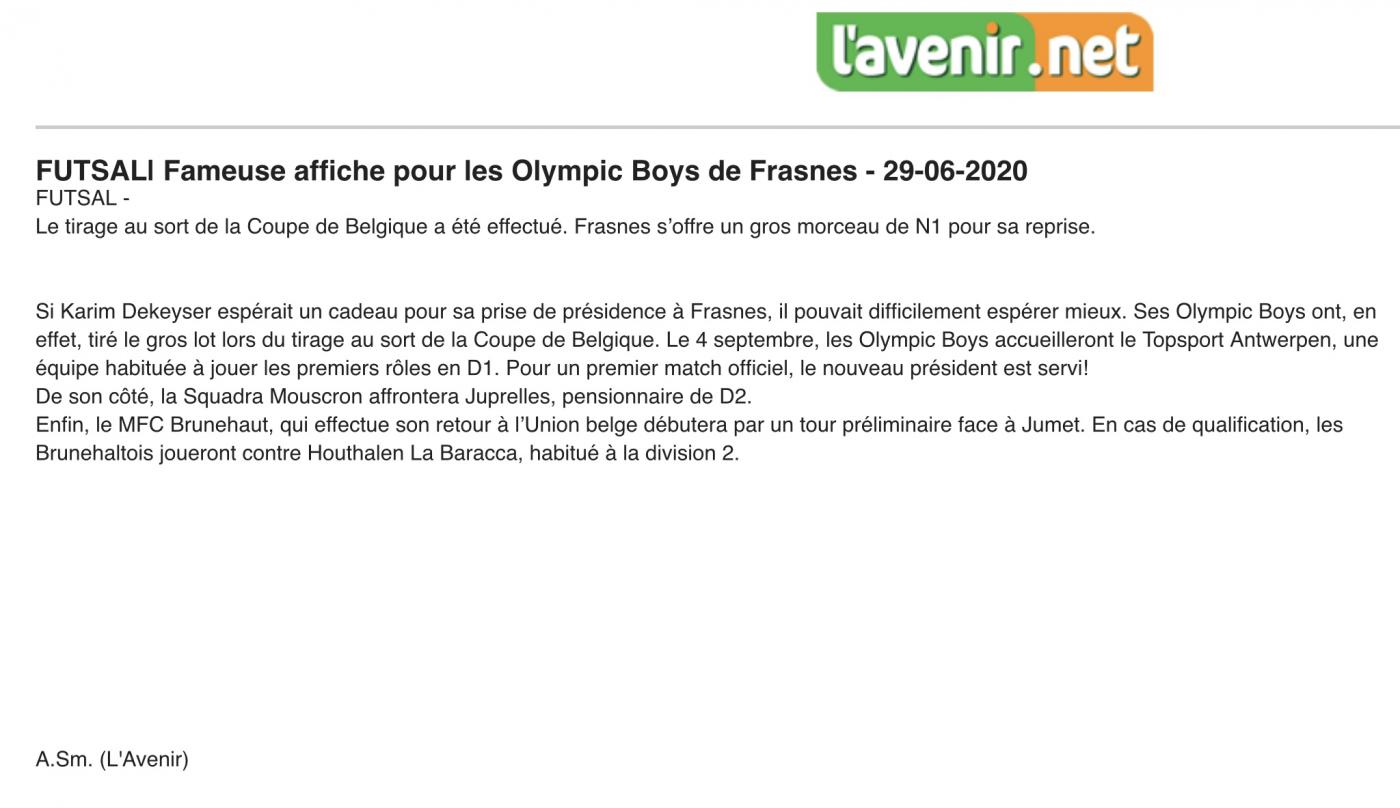 Match de coupe au top pour nos bleus!